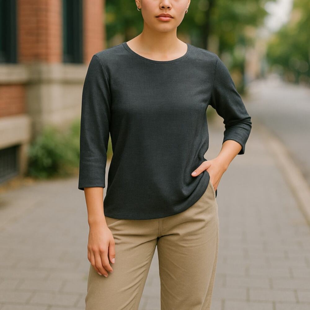 J.  Jill Ponte Patterned Cotton Knit Top